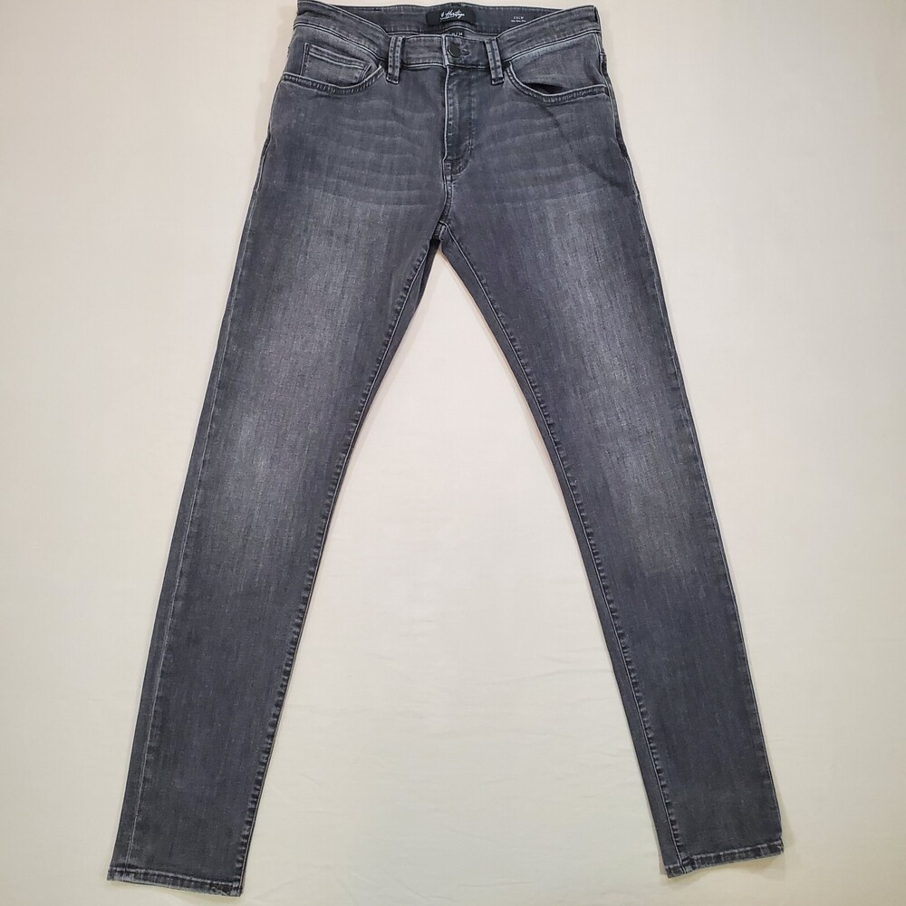 34 Heritage Jeans Mens 31x34 Charcoal CALM Slim Skinny Tapered Stretch Denim